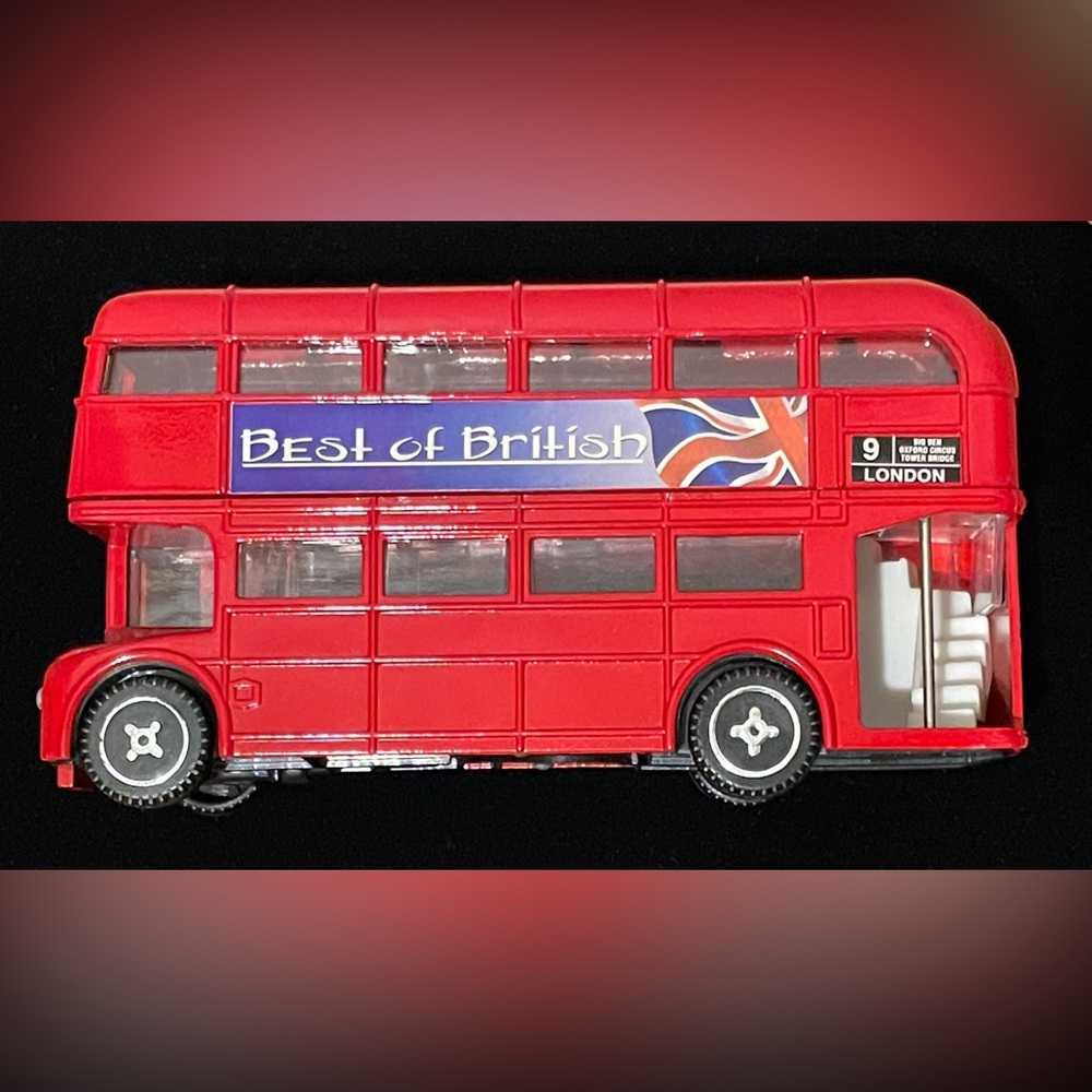 London Red Double-Decker Bus Die-cast Metal Coin Bank